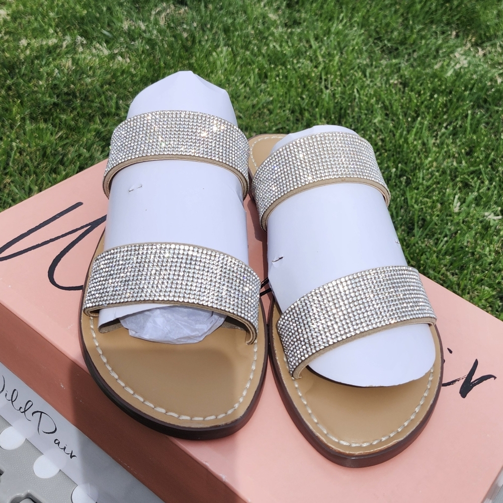 Wild Pair Silver Tan Sandals with Elegant Straps New